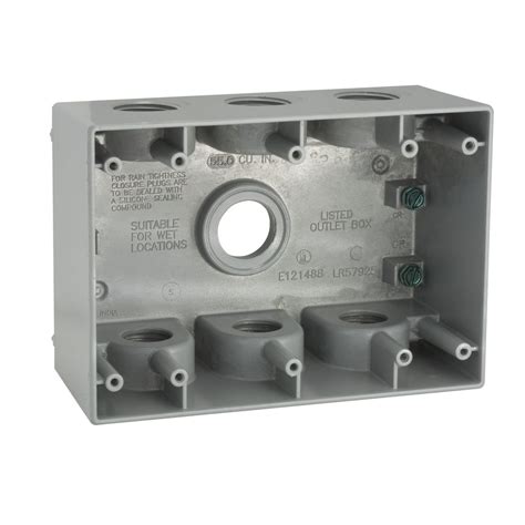 bell gray weatherproof electrical box 5390-0|3.